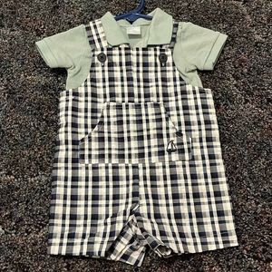 Boys 6M polo shirt and overall set